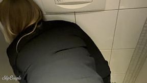 Club toilet blowbang with raw cock&#x1F346; and public gangfuck
