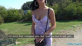 Czech beauty orgasms hard for cash from Public Agent's big cock