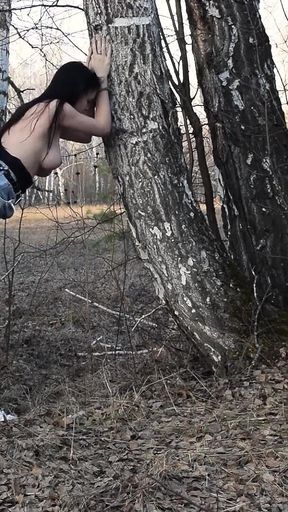 Spectacular moment from &quot;I persuaded an 18-year-old shy girl to have public blowjob and outdoor sex. In the end, we got caught!&quot;