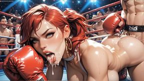 Hot turbocharged redhead having sex in the boxing ring