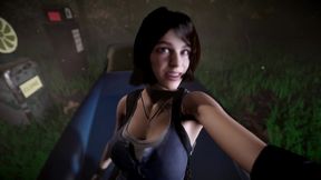 jill post apocalypse fucking in a car in pov - resident evil porn parody