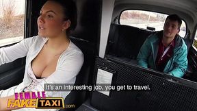 Slutty Passenger Can't Get Enough of Fake Taxi Driver's Tits and Toned Body