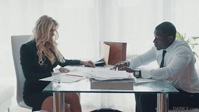 Super sexy business woman Katie Morgan seduces black companion