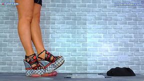 Smashing His Cock & Balls Under My Dirty Old Clubbing Wedges - Sole Cam - 151SOLE - Ballbusting CBT Trampling Trample Crushing Crush FemDom