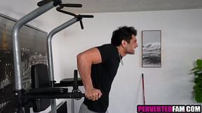 Hot Stepbrother & Stepsister's Steamy Workout F**k Session