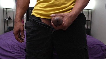 Mucular big dick black hunk milks his BBC for your enjoyment