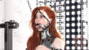 Ginger&#x63D0;&#x4EA4;sto Hardcore Metal Bondage, Latex Catsuit & Facefuck in 3D BDSM Animation #2