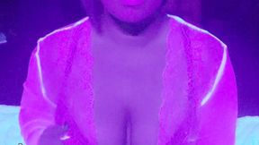 Black Light Smoke and Dildo Fuck