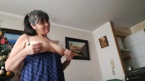 milf show her body and her hairy pussy