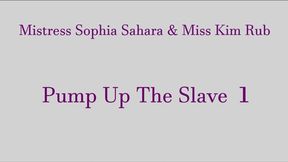 Mistress Sophia Sahara and Miss Kim Rub Pump Up the Slave 1