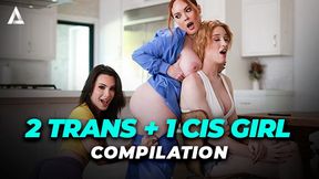 OOPSIE - 2 TRANS + 1 CIS GAL TRIO-WAYS COMPILATION! SANDWICH, DOUBLE PENETRATION, PROTECTION-FREE-FOR-ALL, FELLATE, & MORE!