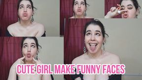 Cute girl make funny faces