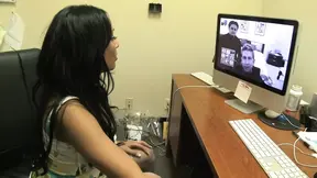 Big-tit brunette moans as he plows her roughly