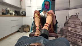 Jinx Rubs Your Penis In Jeans With Her Black High Hells Shoes - Part 2 - HD 2560x1440