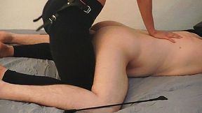 Femdom Pegging session - slave gets fucked with strapon by Valentina