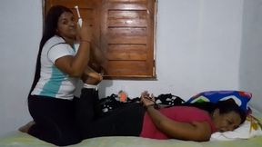 Leticia is tickled by lalita at hogtie