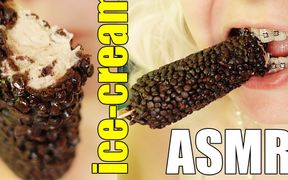 Ice-cream eating in braces, food fetish mouth ASMR