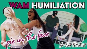 WAM Pie in the Face Humiliation for Foot Fetishist - boss, employee, slave training, soles, foot sniffing - HD MP4
