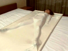 Japanese amateur MILF sucking on dick