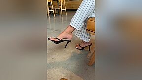 Elegant Babe Gets Filmed In Public Dangling Her Sexy High Heels