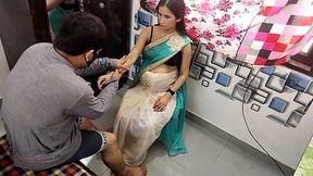 Adorable Desi Wife In Sari Passionate Kissing With Romantic Sex