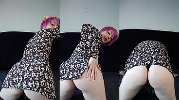 1.6.7 upskirt butt jiggle brown dress black g 1m36 $2