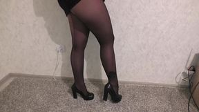 step brother fuck step sister teen big ass assjob in nylon pantyhose