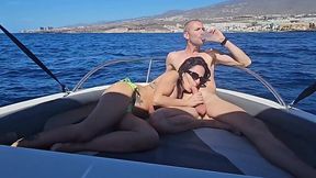 Yacht fuck in the sea with buxom brunette slut - Amateur Porn