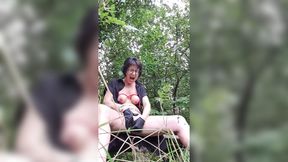 Screaming like a beast while getting cum- covered by thick green nettles