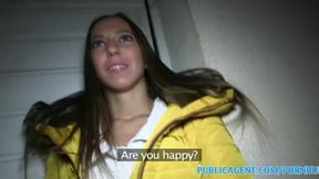 PublicSex Beautiful long haired brunette paid for sex