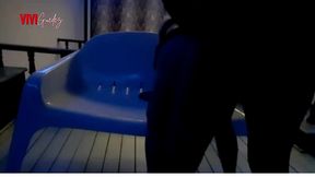 she stood up right there in the middle of the kitchen until she made him cum a lot all over her ass.