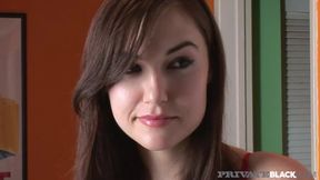 White chick jumped on BBC with her trimmed cunt after she sucked well