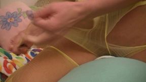 jenny welch has sexy pantyhose tore off in pov lap dance