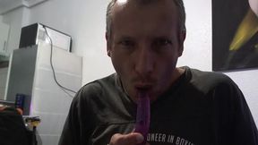 Sucking On Dildo
