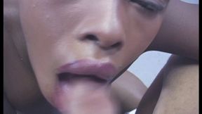part 2, Ebony teen strokes a white cock