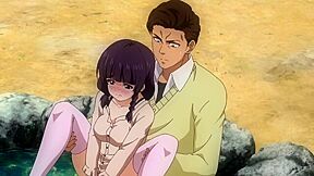 In front of the boy student supported by a sloppy busty teacher, he has given a large tits and picks his nipples.