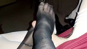 Dirty lingerie babes devour massive sausage in scorching black stockings showdown
