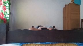 Tickling Feet Latina in bed with oil and brush
