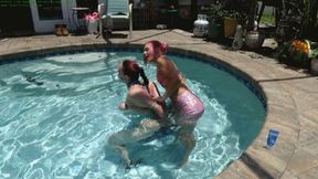 Water bound dildo fucked by her Mistress in the pool (WMV HD 8000kbps)