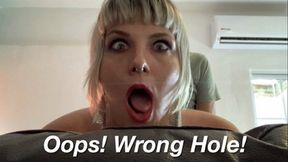 OOPS! WRONG HOLE! / Stuck Mom Gets ANAL&#x1F44C; SURPRISE