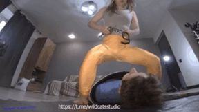 b148 Mouth full of saliva, my smelly socks are meant for my slave! Chew my socks schmuck! [mov]