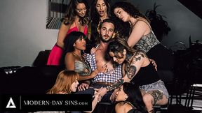 Dirty rehab hijinks - Snow & Collins tag-team bang their shrill support group boss