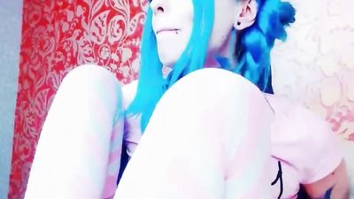 Crazy Fetish Girl with Split Tongue Tattoos Piercings