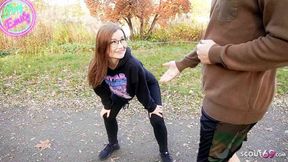 Tiny Emily gets creamy cum facial after getting busted cheating on her jog