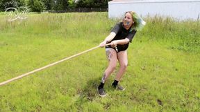 Rose versus Chastidy in Gagged Tug of War