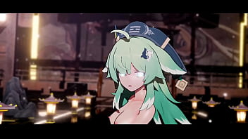 Honkai Star Rail Huohuo Hentai Fox Girl Kitsune Nude Dance Hit And Run Mmd 3D Emerald Tail (CLIP)