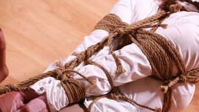 Silly Escape Artist Fiona Makes A Dumb Bet Getting out of Being Heavily Bound up & Massively Gagged!