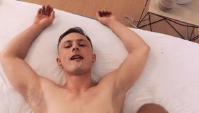CzechHunter: Dark-skinned hair Czech dude getting facial cumshot indoors