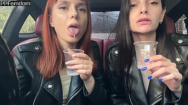 Bratty Girls Sofi and Kira Humiliate You and Order to Jerk Off on Their Saliva - POV Femdom And Spit Fetish