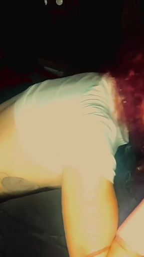 Daddy Plays with His Little Redhead Slut, Before She Sucks His Giant Cock While Moving to Her Music